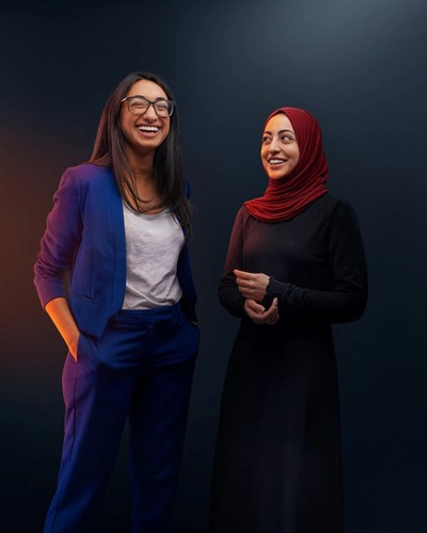 Two People Smiling