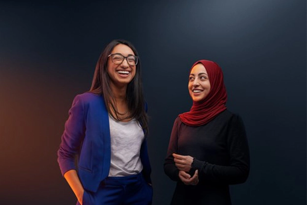 Two People Smiling