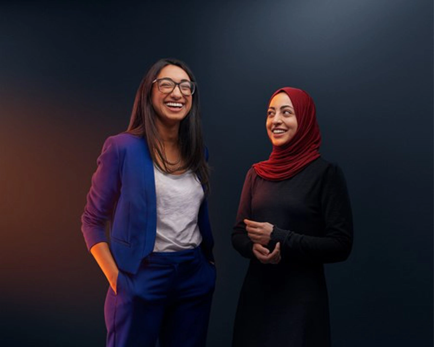 Two People Smiling